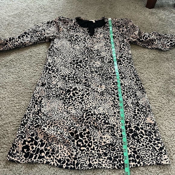Rebecca Taylor animal leopard print silk long sleeve mini dress size 2 - Picture 12 of 12